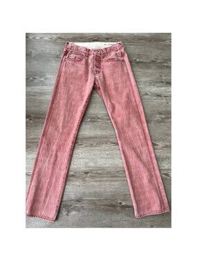 7 For All Mankind Red Acid Wash Straight Leg Jeans Mens 30x32 Y2K Vintage USA